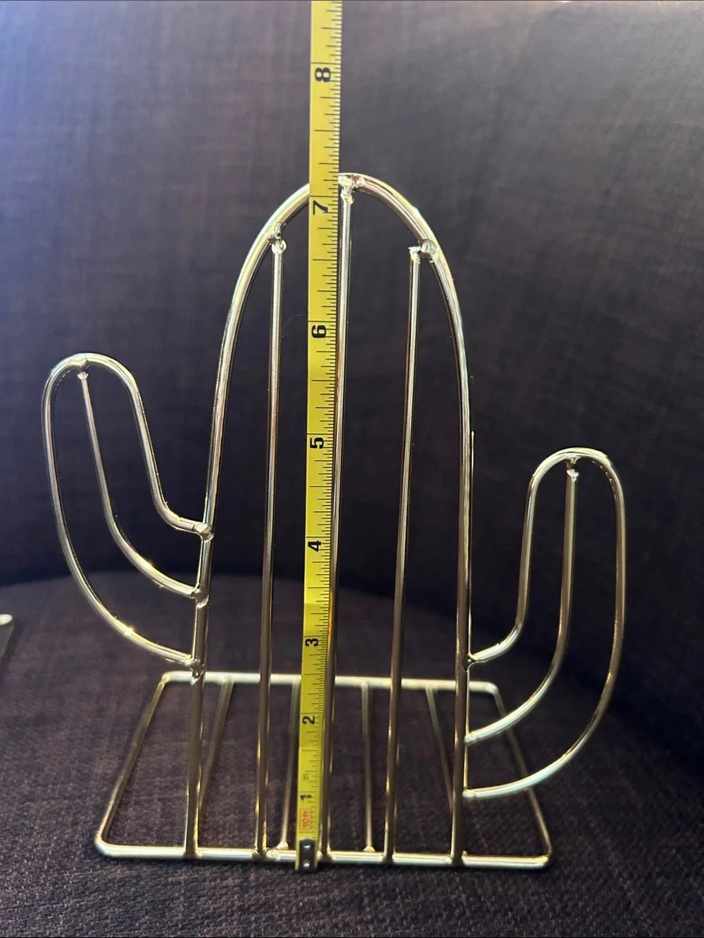 Gold Cactus Wire Bookends